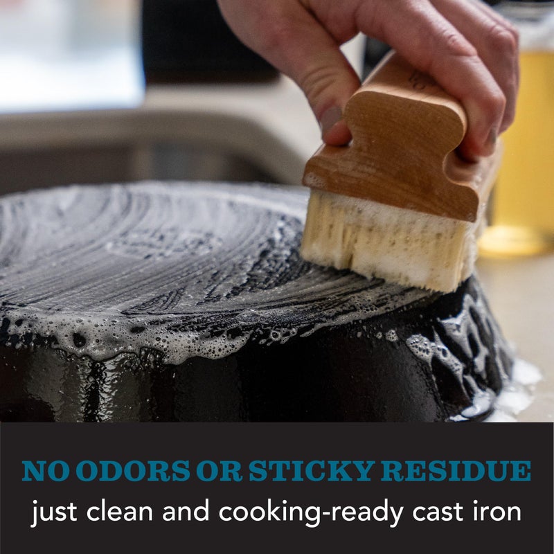 CLARK'S Cast Iron Cleaner 12 oz, Made in USA, Plant Based Coconut Cast Iron Soap for Skillets, Griddles Etc. - Protects, and Restores Cookware - Image 4
